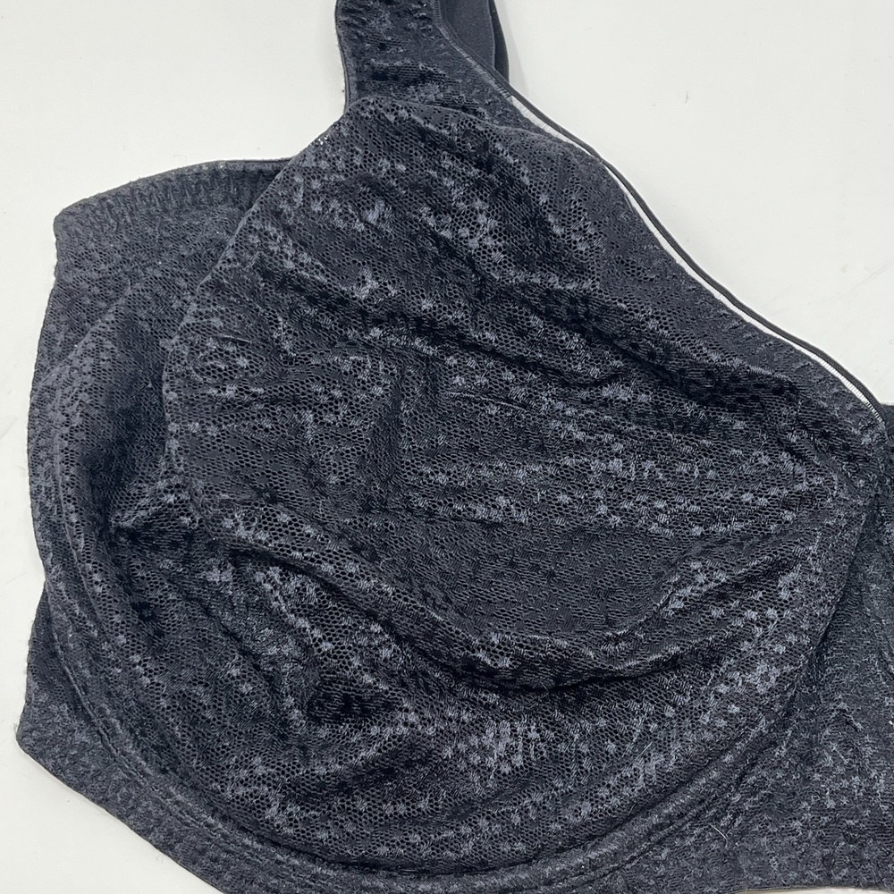 Ekouaer Womens 40H Underwire Lace Mesh Bra Black Full Coverage Support - Picture 2 of 12